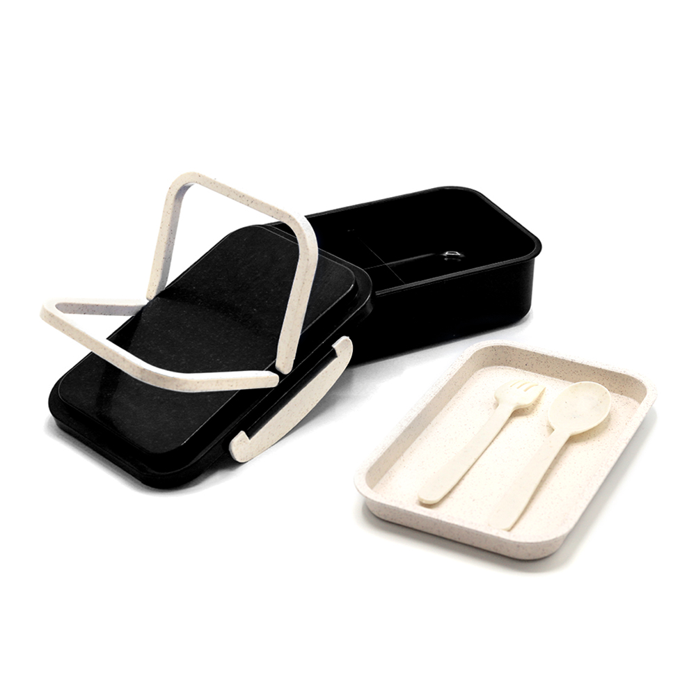 Ланчбокс (контейнер для еды) Inar из пшеничного волокна, Черный-1