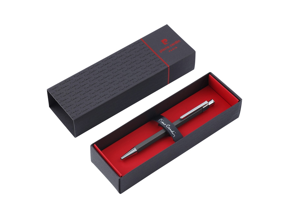 Ручка шариковая Pierre Cardin PRIZMA. Цвет - серый. Упаковка Е-5