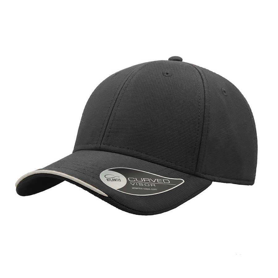 Бейсболка ESTORIL, 6 клиньев, застежка на липучке, темно-серый-0