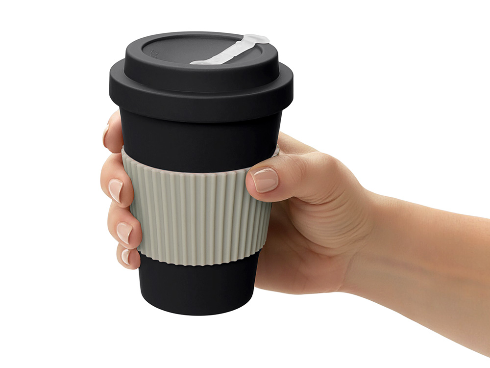 Термокружка Muffin из натуральных волокон, черный-5