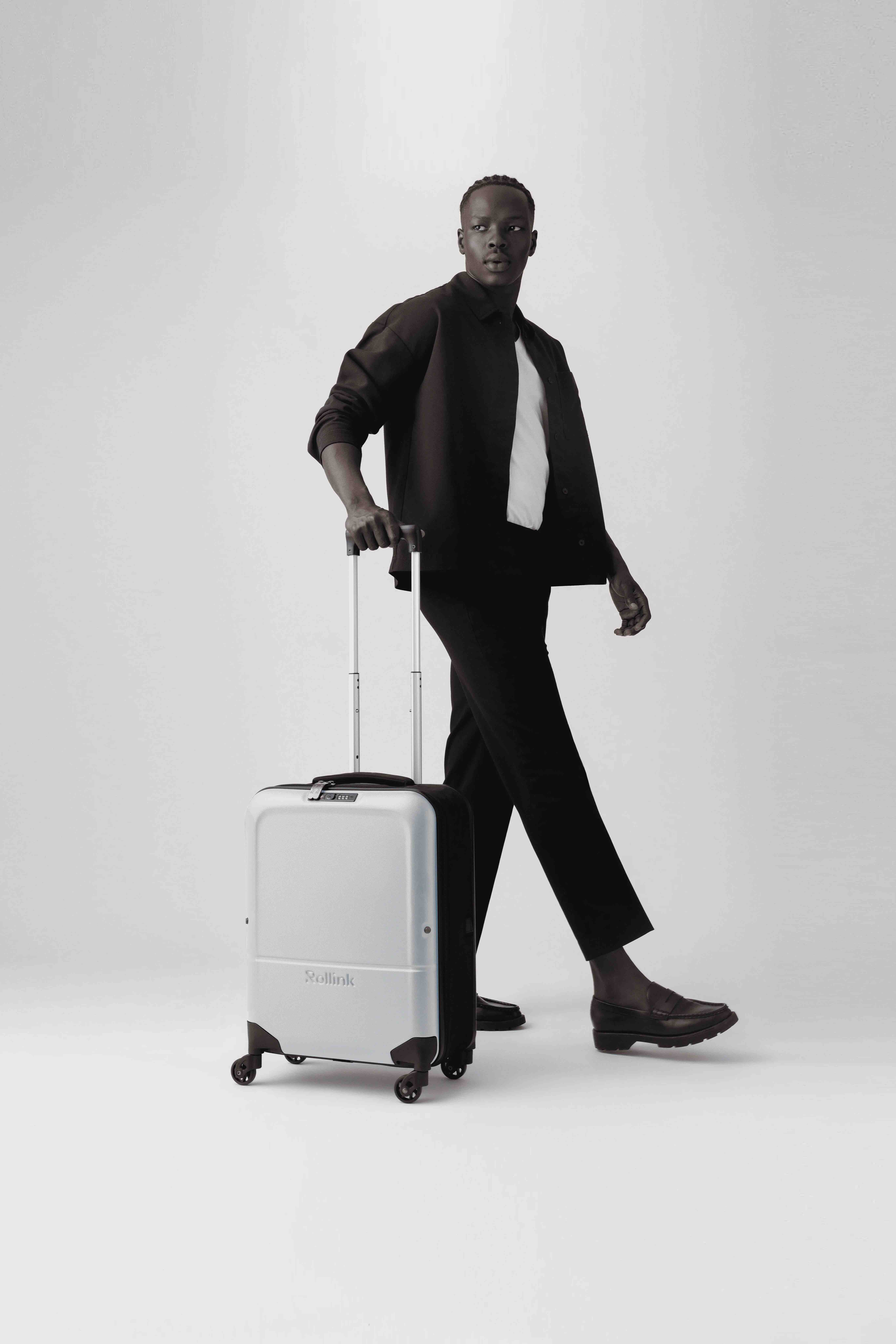 Чемодан складной Rollink FLEX LIGHT 55x40x20 см, 4 колеса, светло-серый-12