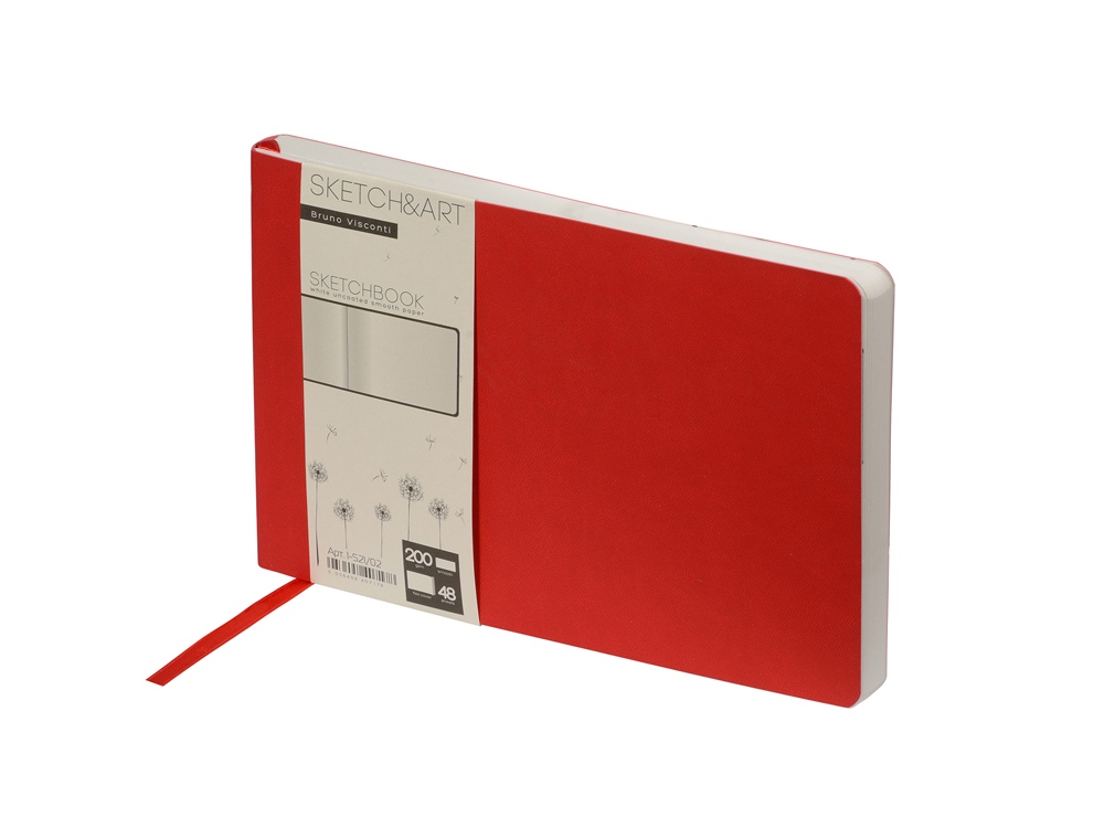 Скетчбук Sketch & Art в мягком переплете 210х140 мм, 48 л. белой бумаги 200 гр., красный-0