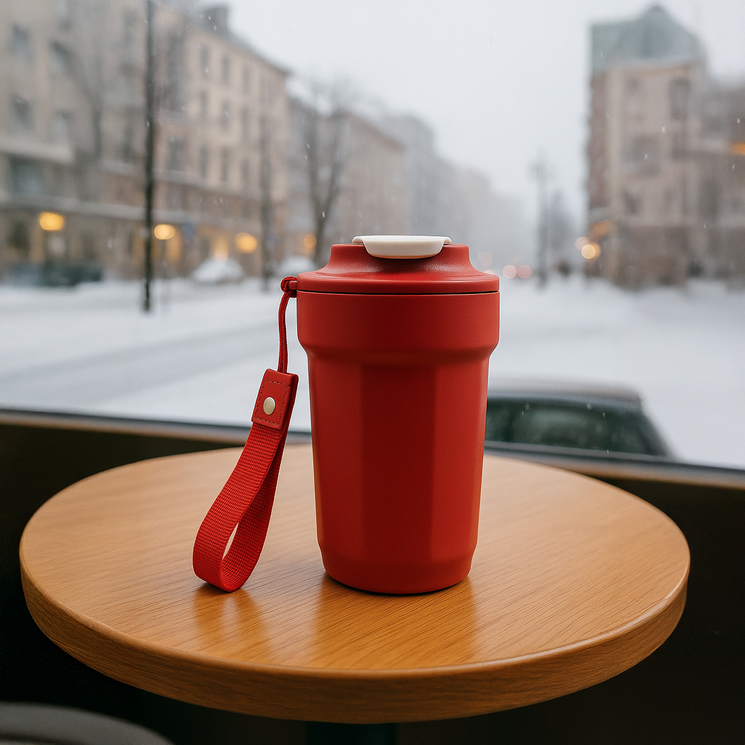 Термостакан TEDGE (красный с белым)-8