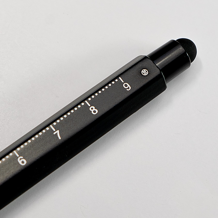 Ручка шариковая MASTER со стилусом и линейкой, черный-1