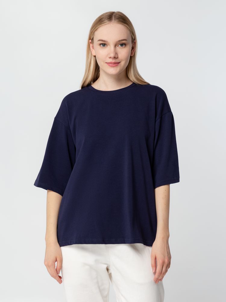 Футболка унисекс оверсайз Street Vibes, темно-синяя-4