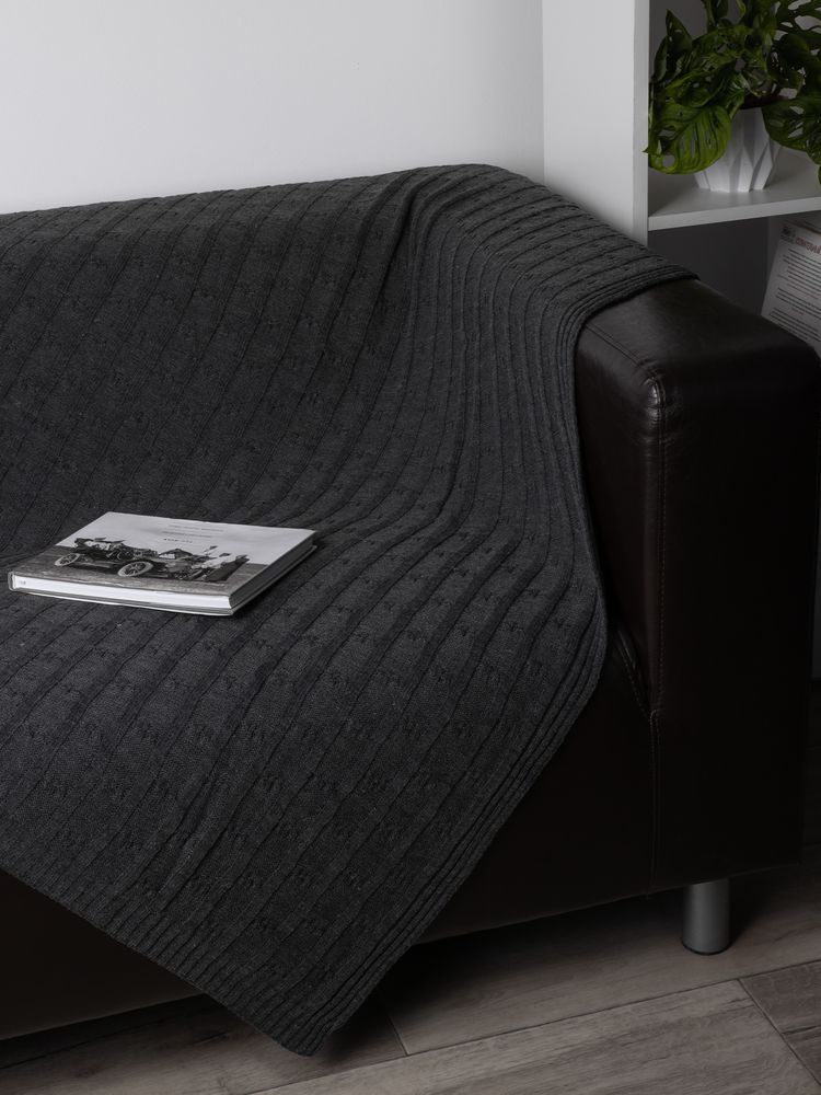 Плед Trenza, темно-серый-3