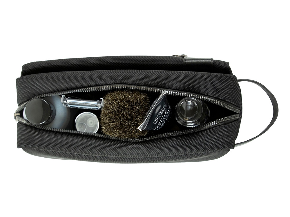 Несессер мужской BUGATTI Nero, чёрный, нейлон 1680D/кожа, 24х7,5х16 см-4