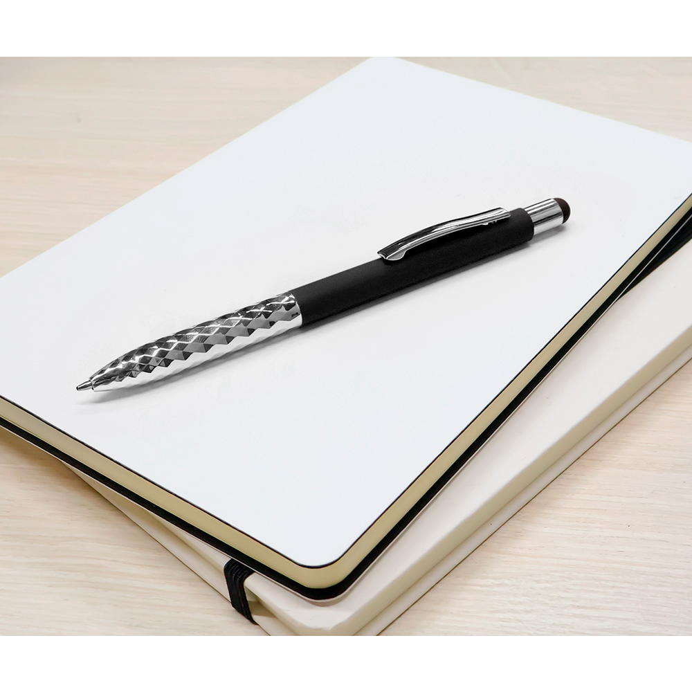 Ручка металлическая Party софт-тач, Черный-1