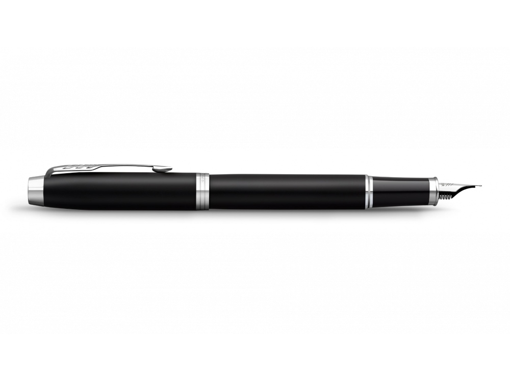 Перьевая ручка Parker IM Mat Black CT, перо: F, цвет чернил: blue, в подарочной упаковке.-7