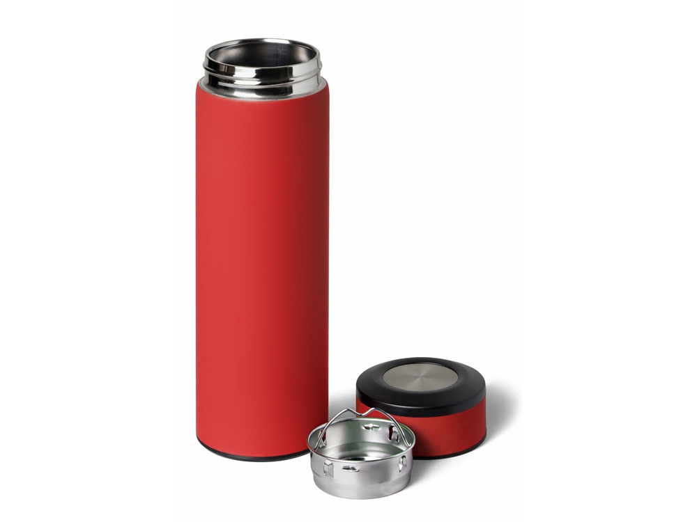 Вакуумный термос Vacuum Flask C1, soft touch, 420мл, красный-1