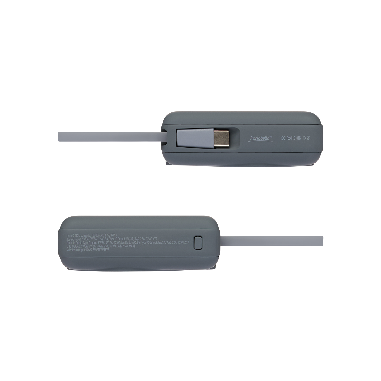 Внешний аккумулятор с подсветкой Риттер PD (Ritter PD) 10000mAh с функцией беспроводной зарядки 15W, серый-6