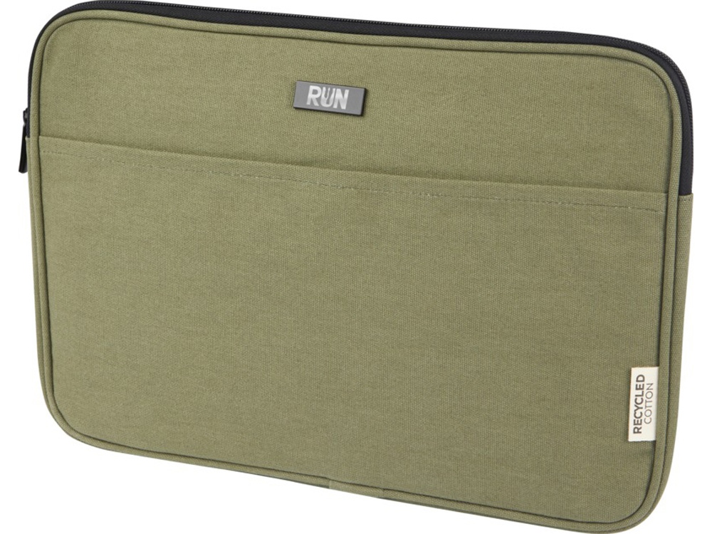 Чехол для 14-дюймового ноутбука Joey объемом 2 л из брезента, переработанного по стандарту GRS, оливковый-6