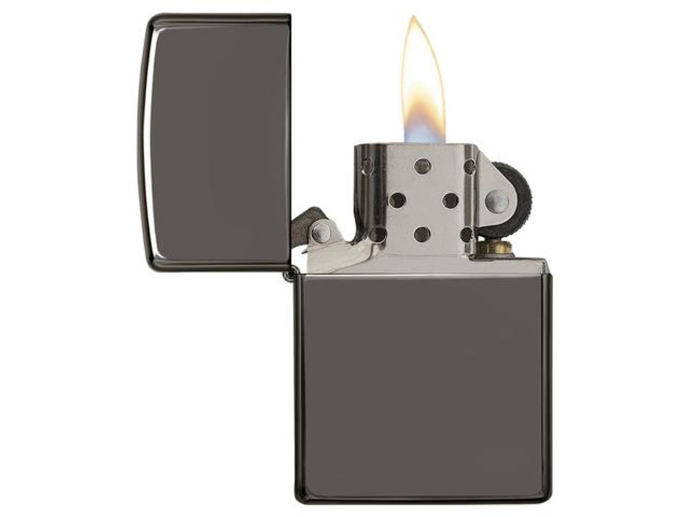 Зажигалка ZIPPO Classic с покрытием Black Ice, латунь/сталь, чёрная, глянцевая, 38x13x57 мм-3