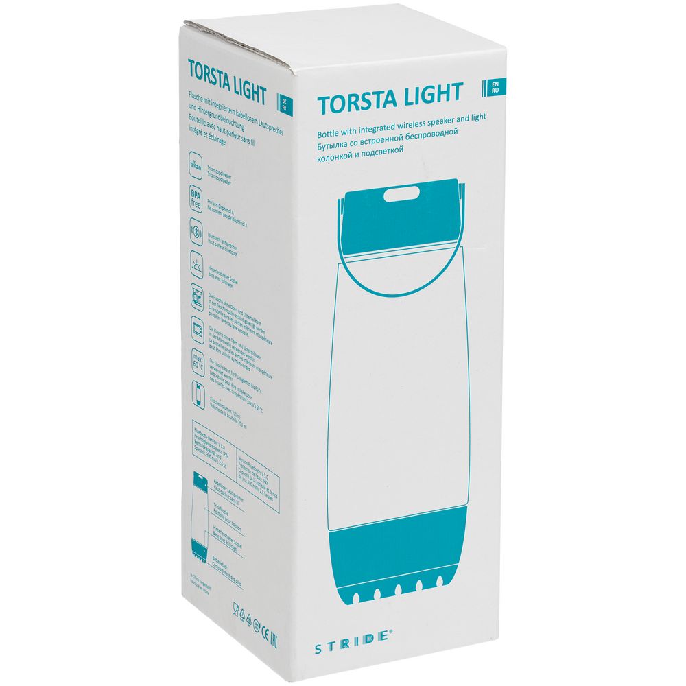 Бутылка для воды Torsta Light с колонкой и светильником, серая-6