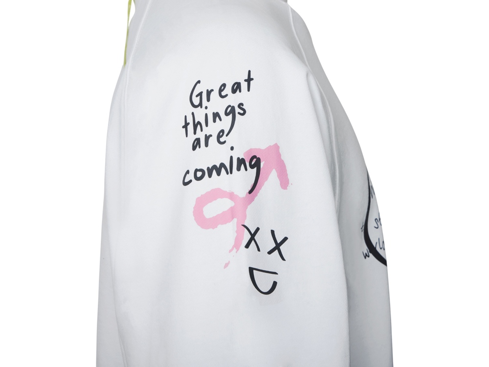 Свитшот оверсайз с рукавом реглан Belgrade, унисекс, белый, ДТФ текстиль-3