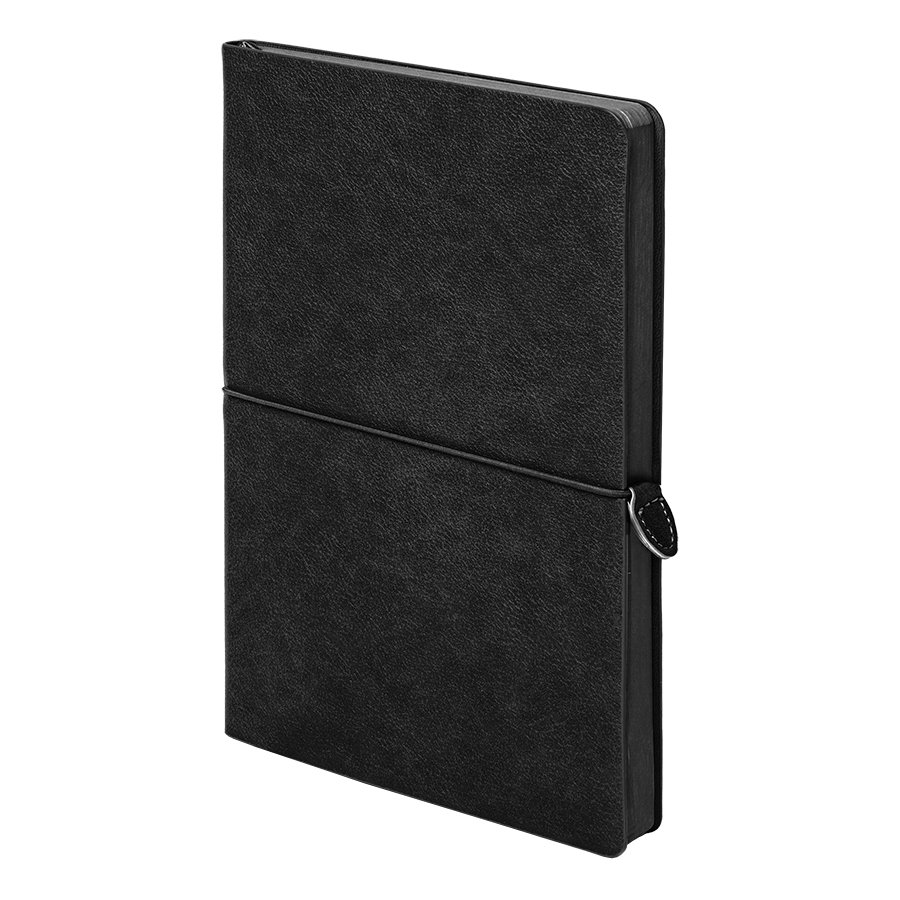 Ежедневник недатированный Fusion, А5, черный, кремовый блок в линейку, черный-0