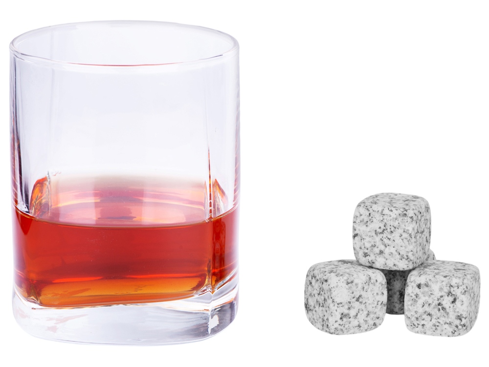 Камни для виски Gentleman в бархатном мешочке, 4 шт, серый-4