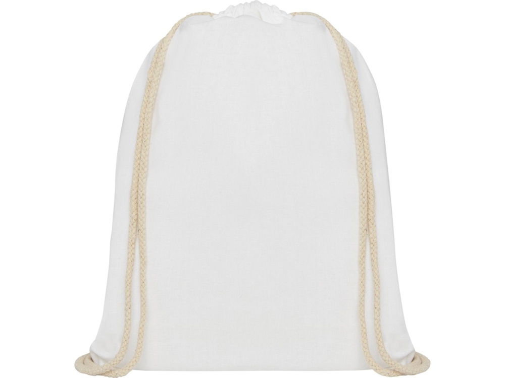 Рюкзак со шнурком Oregon хлопка плотностью 140 г/м2, белый-1