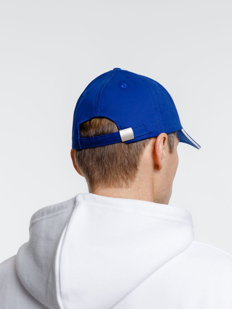 Бейсболка Spiker, ярко-синяя с белым-3