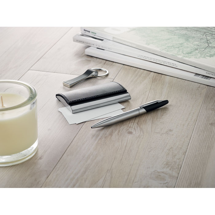 Набор: ручка, брелок, черный-10