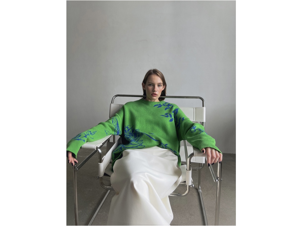 Джемпер Хризантема зеленый. Varvara-4