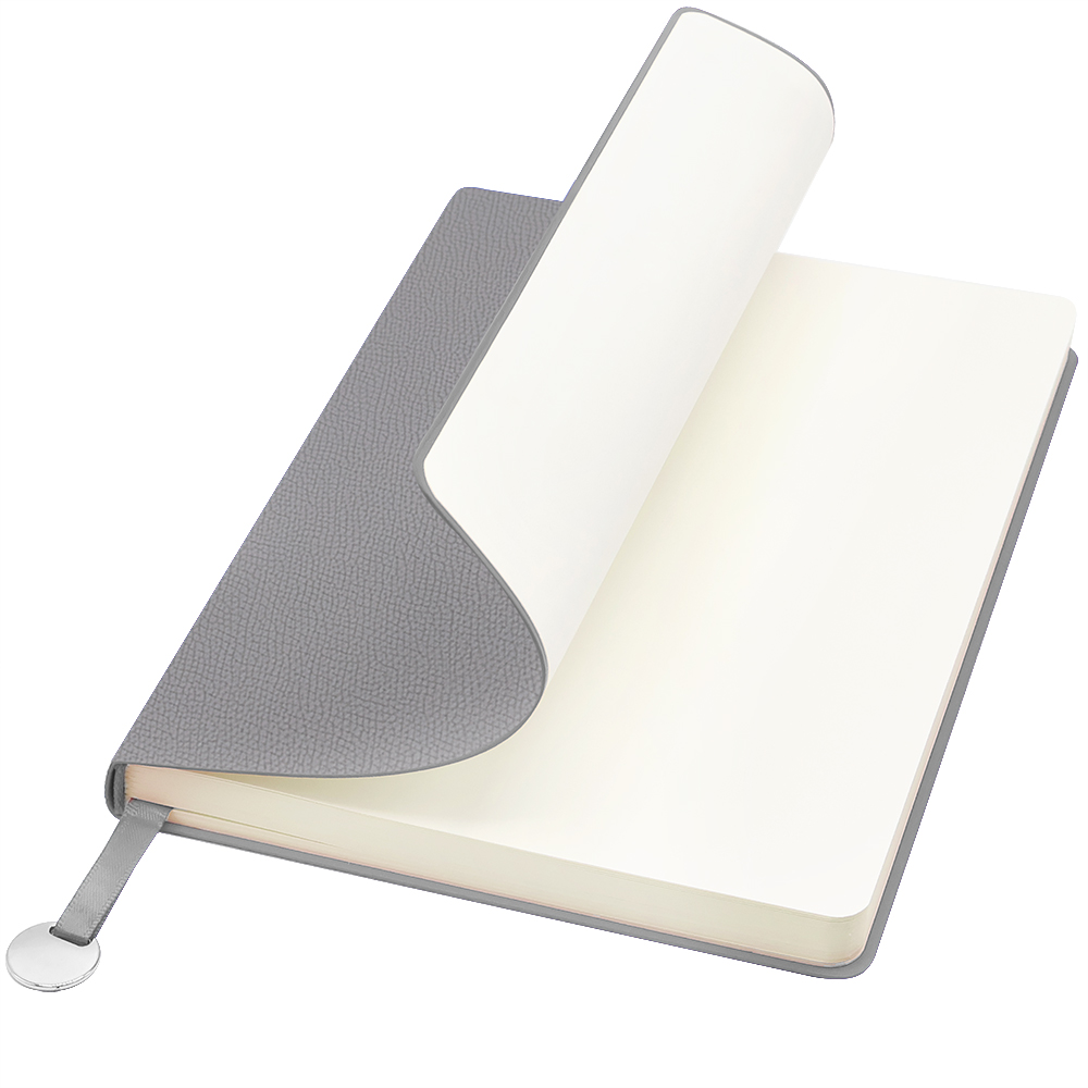 Блокнот A5 Officer в мягком переплёте с металлической биркой, Серый-0