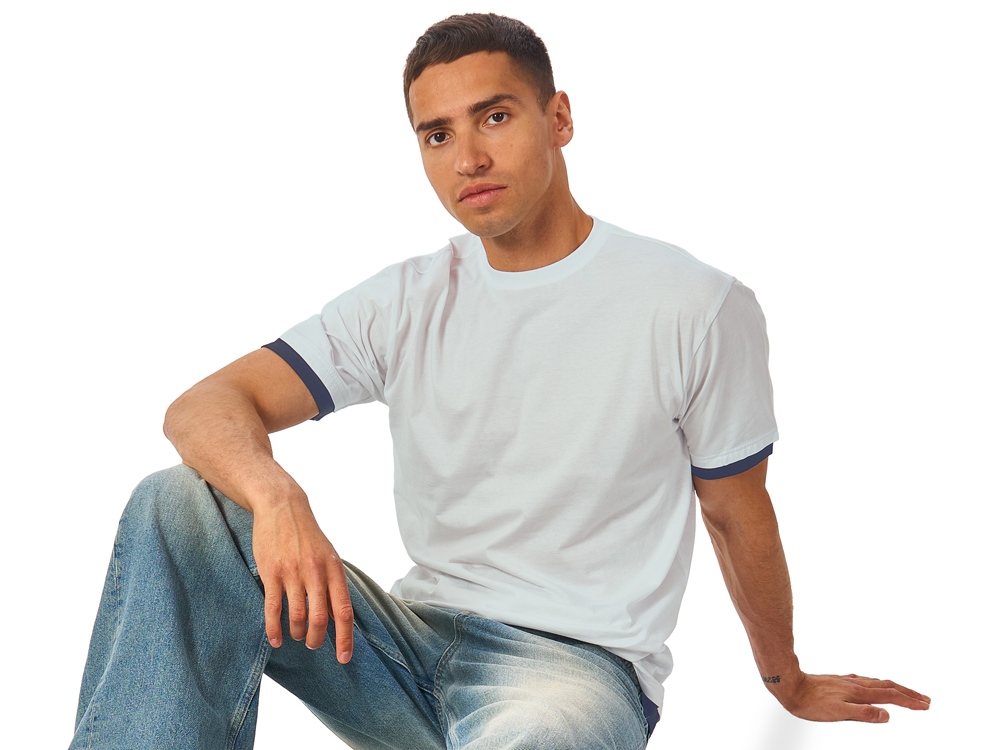 Футболка Rotterdam мужская, жемчужный/темно-синий-1