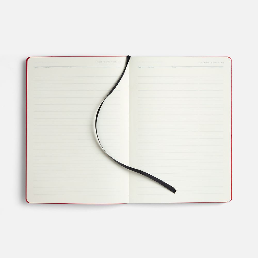 Ежедневник Doppio, недатированный, черный с красным-5