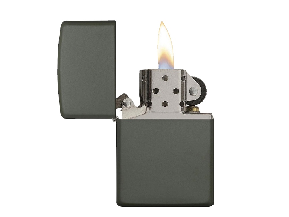 Зажигалка ZIPPO Classic с покрытием Green Matte, латунь/сталь, зелёная, матовая, 38x13x57 мм-3