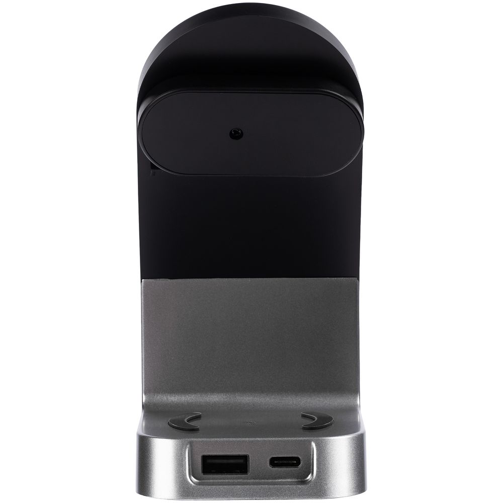 Зарядная станция с часами E-Store для смартфона, часов и наушников, черная-2