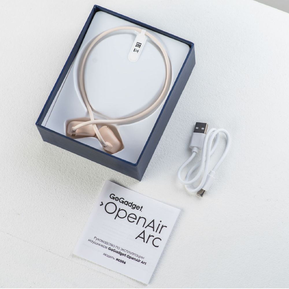 Беспроводные наушники OpenAir Arc, бежевые-2