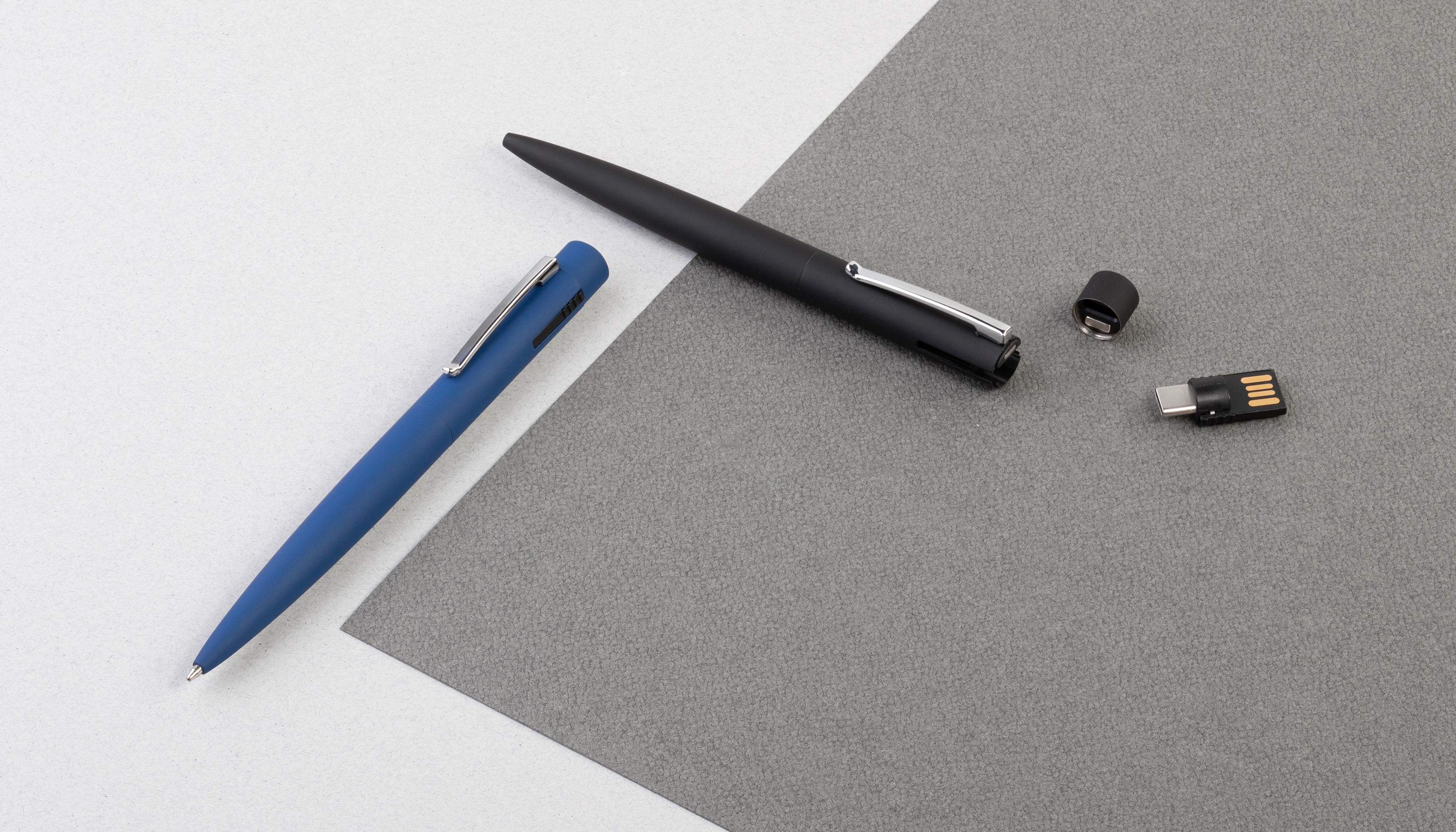 Ручка шариковая "Secret" с флеш-картой OTG 32Gb (USB2.0/Type-C), покрытие soft touch-4