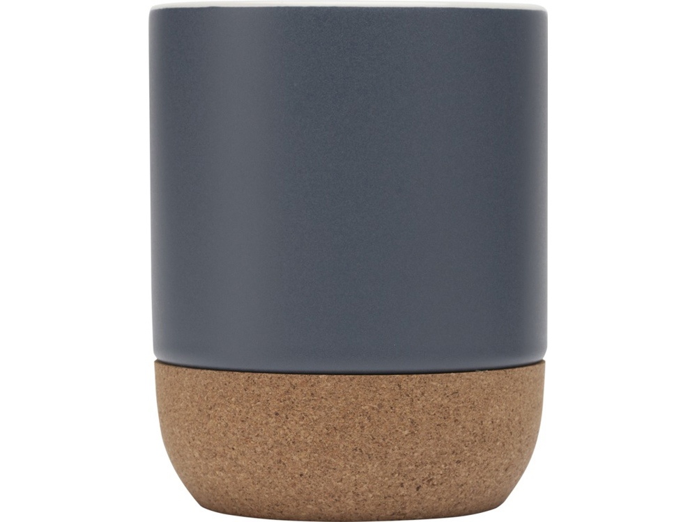 Billie керамическая кружка объемом 300 мл с пробковыми деталями и матовой отделкойм, синий ледяной-1