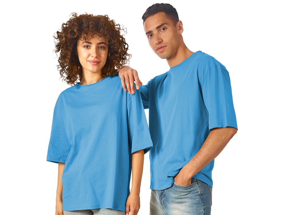 Футболка оверсайз Liyon унисекс, лазурный-0