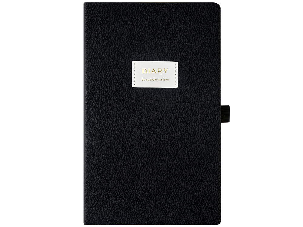 Ежедневник недатированный А5 Black с нашивкой, черный-1