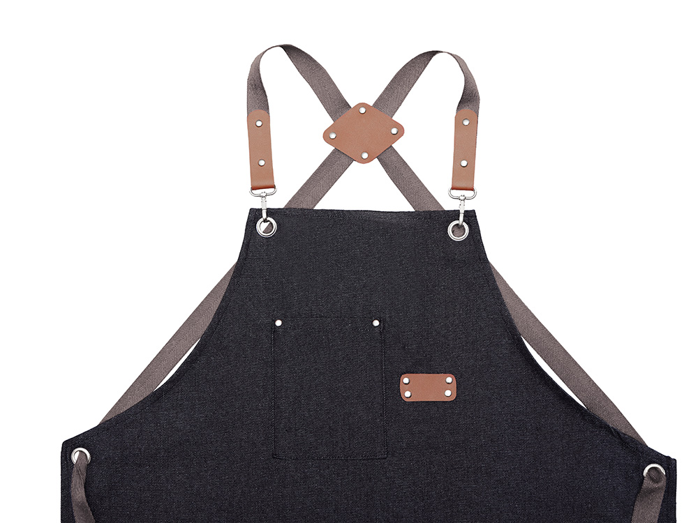 Джинсовый фартук с карманами Fry, черный-2