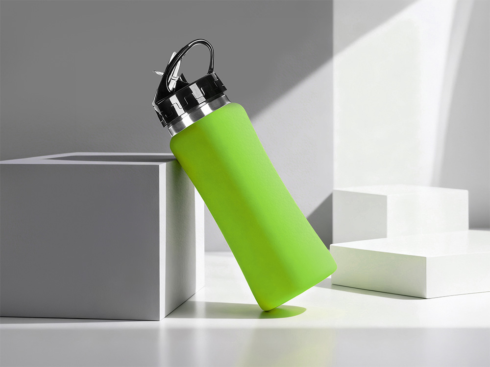 Бутылка для воды Bottle C1, сталь, soft touch, 600 мл, зеленое яблоко-0