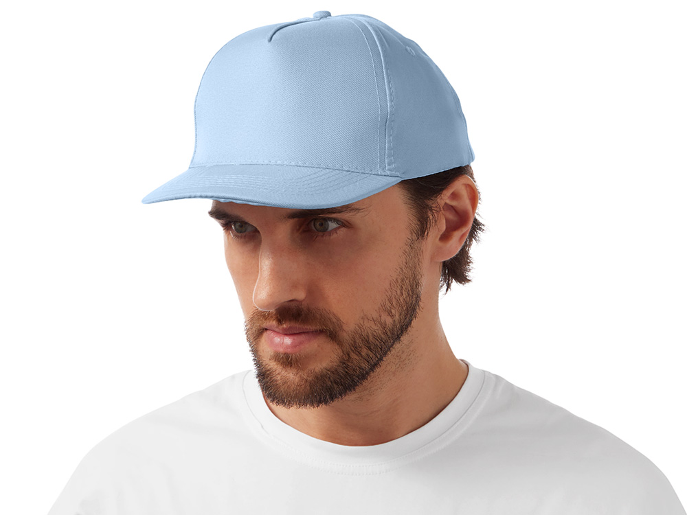 Бейсболка Poly 5-ти панельная 120гр, небесно-голубой-1