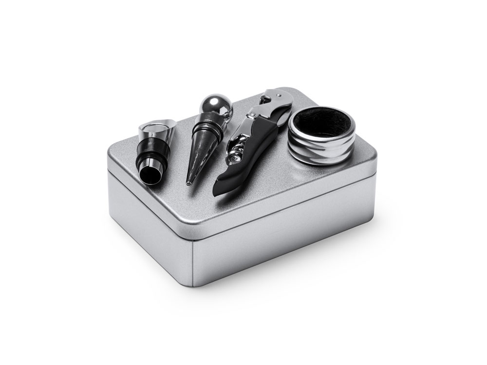 Винный набор MALBEC с аксессуарами из нержавеющей стали, серебристый-0