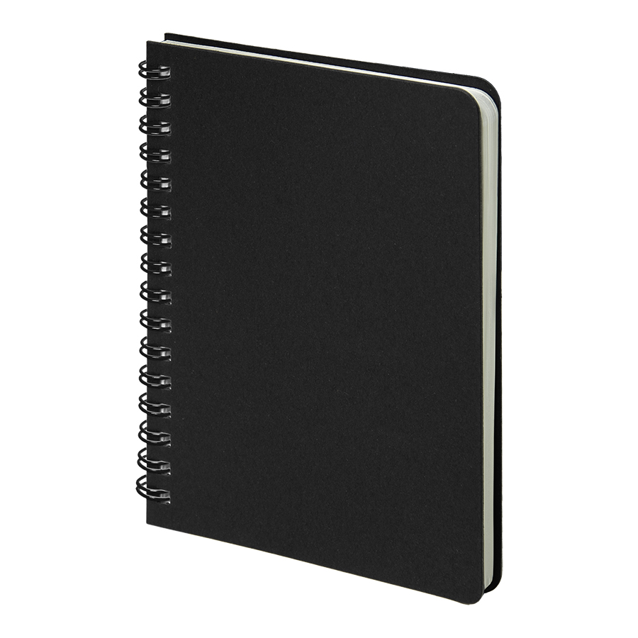 Блокнот на двойной пружине HELIX MINI, 105 х 150  мм, черный, блок в клетку, черный-0