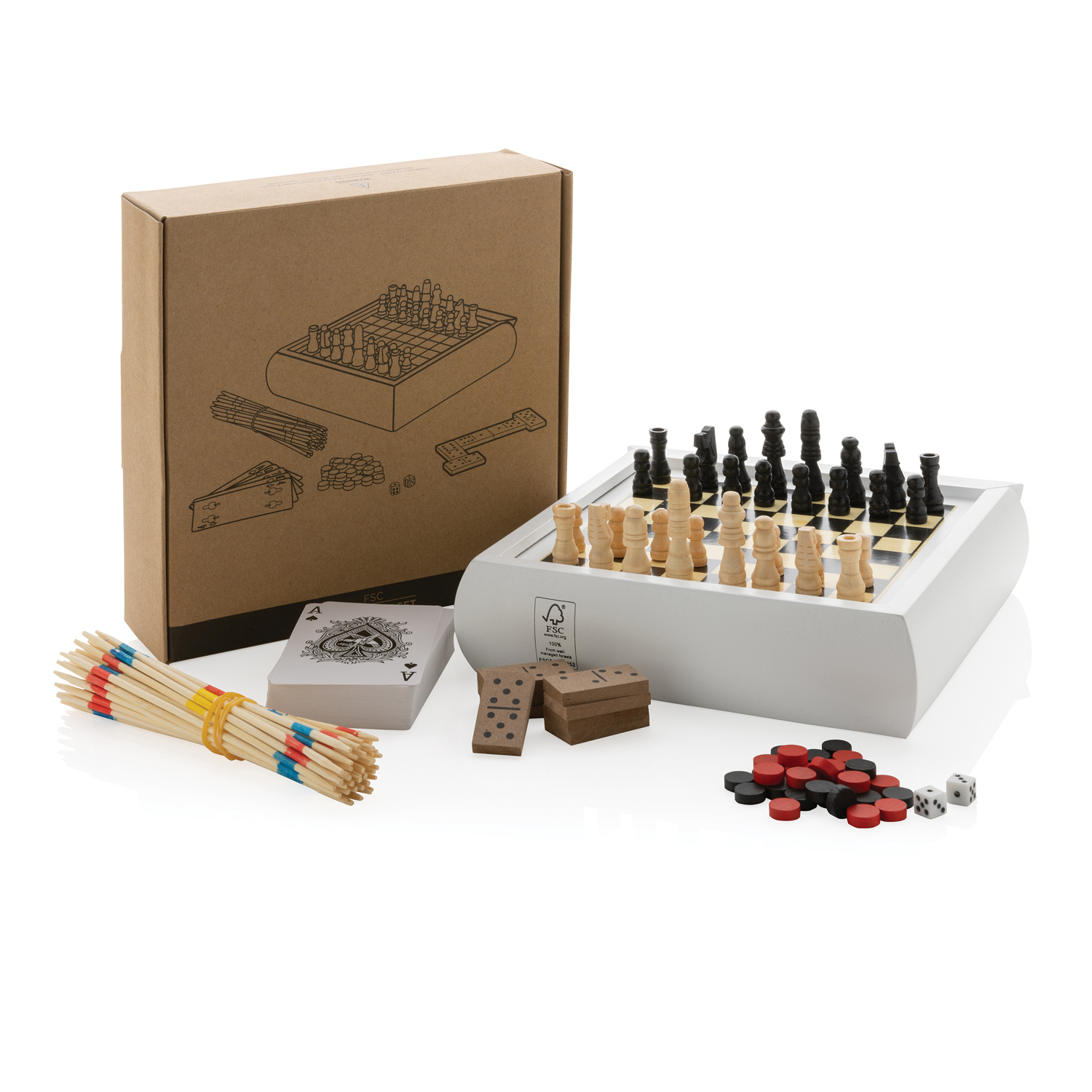 Набор игр 5-в-1 из дерева FSC®-1