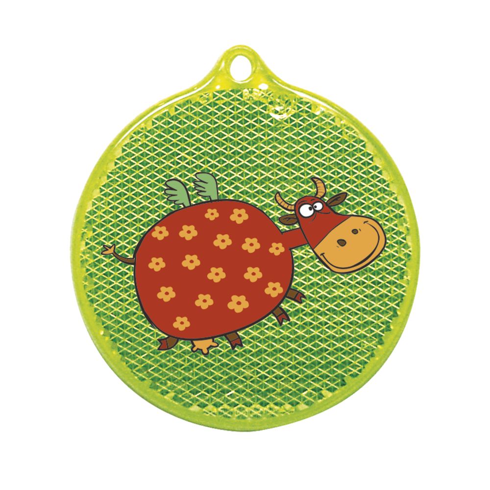 Пешеходный светоотражатель «Круг», неон-желтый-2