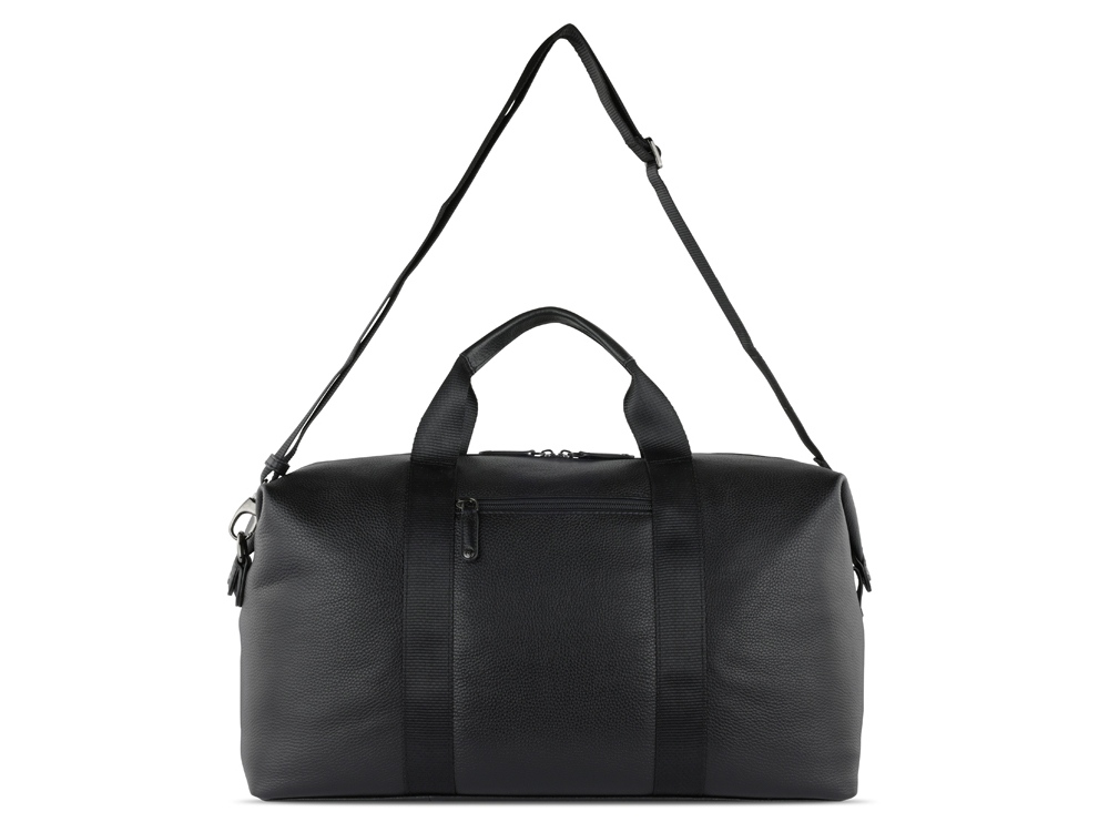 Сумка дорожная BUGATTI Elsa, чёрная, воловья кожа/полиэстер, 47х22х24 см-8