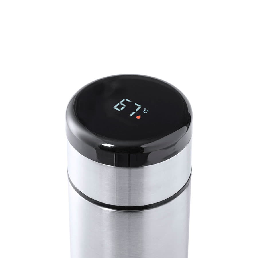 Термос KAUCEX с ситечком и индикатором температуры, серебристый-4