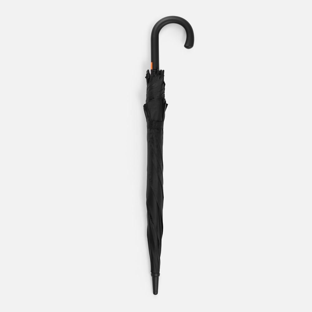 Зонт-трость Hidecolor с цветными спицами, черный с оранжевым-2