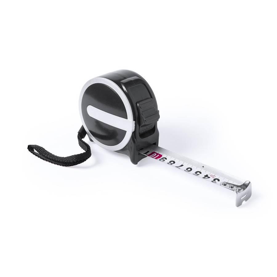 Рулетка LUKOM с металлическим клипом, 7,5 м, черная, пластик, черный-0