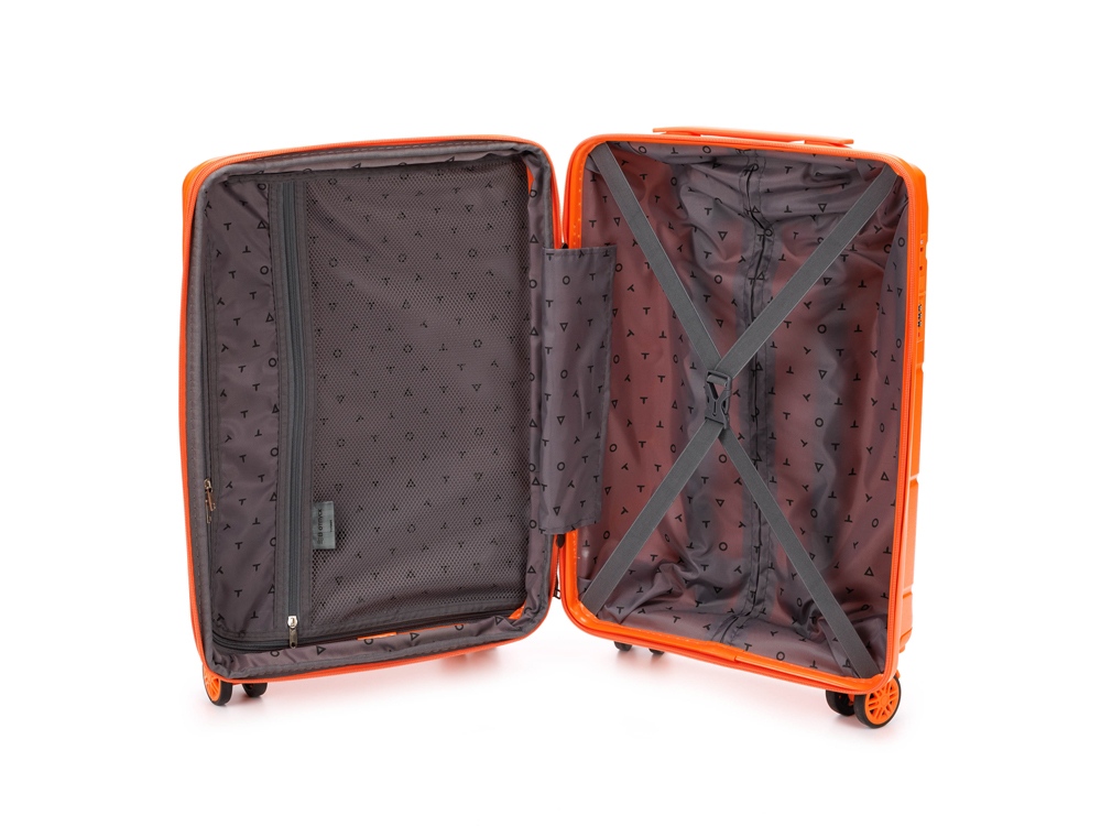 Чемодан TORBER В Отпуск, оранжевый, полипропилен, 36 х 21,5 х 55 см, 38 л-1