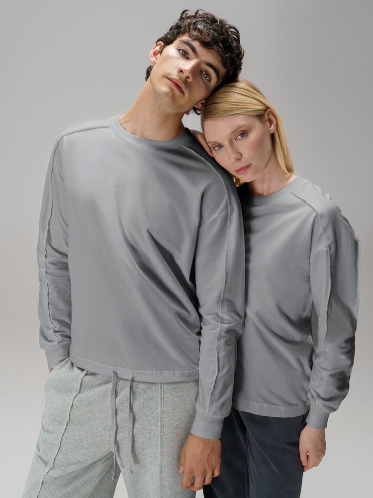 Свитшот унисекс Vozduh, светло-серый-5