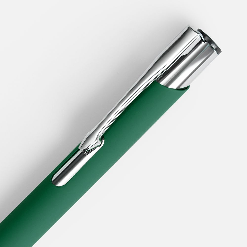 Ручка шариковая Keskus Soft Touch, зеленая-2