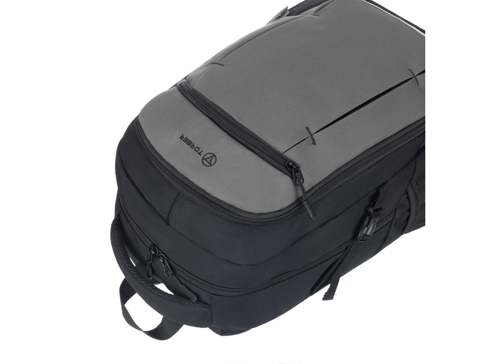 Рюкзак TORBER КЛАСС, чёрно-серый, 46 x 32 x 18 см + Мешок для сменной обуви в подарок!-6